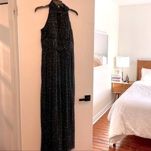 Black glitter evening gown